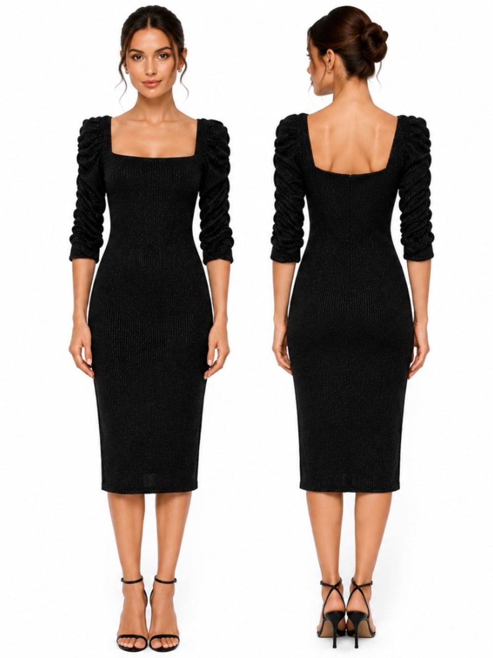 Black Halo. Fang Sheath Midi Dress.